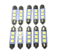 YUGRUPJG Lot de 10 ampoules LED Festoon blanches for voiture, 36 mm, 39 mm, 41 mm, 5050, 3 SMD, for liseuse, plafonnier, plaque d'immatriculation(36MM)