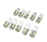 YUGRUPJG Lot de 10 ampoules LED for voiture, 10 SMD LED T10 1210 W5W LED blanc bleu 501 194 168 3528 SMD, éclairage latéral 12 V(WHITE)