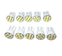 YUGRUPJG Lot de 10 feux de stationnement LED T10 W5W for coffre de voiture, 8 SMD, 1210 LED W5W, lampe de moto, 192168, clignotants, éclairage de porte, 12 V(Red)