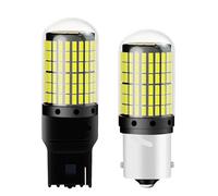 YUGRUPJG Lot de 2 ampoules LED 1156 BA15S P21W PY21W BAU15S T20 W21W WY21W 144SMD, clignotants de voiture sans flash, feux de recul Canbus(T20 W21W Red)