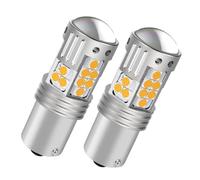YUGRUPJG Lot de 2 ampoules LED BAU15S 1156PY 7507 PY21W, clignotants de voiture super lumineux, ambre jaune, 12 V