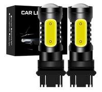 YUGRUPJG Lot de 2 ampoules LED T25 3157 7440 W21W 7443 W21/5W 1157 BAY15D 1156 P21W LED BA15S BAU15S PY21W for feux de recul et feux de freinage(3157 P27-7W T25,Golden Yellow)