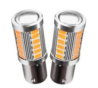 YUGRUPJG Lot de 2 feux de stationnement LED 1156PY BAU15S PY21W 150 degrés 33 SMD 5630 1056 orange rouge for voiture, clignotant, frein, 12 V 33-SMD 5730