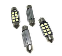 YUGRUPJG Lot de 4 ampoules LED Festoon CANbus C5W 31 mm, 36 mm, 39 mm, 41 mm, sans erreur, 5630, 5730, 8 LED SMD, for intérieur, lecture, blanc, bleu glacier, lampes de dôme(WHITE,36mm)