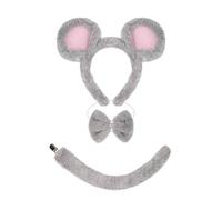 YUGSHNKFC 1/3/4 pièces - Ensemble d'accessoires de costume - Souris - Oreille - Bandeau - Queue - Tutus - Jupe - Nœud papillon - Pour enfants - Halloween - Cosplay