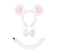 YUGSHNKFC 1/3/4 pièces - Ensemble d'accessoires de costume - Souris - Oreille - Bandeau - Queue - Tutus - Jupe - Nœud papillon - Pour enfants - Halloween - Cosplay