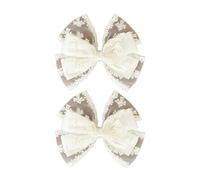 YUGSHNKFC 1 pièce/2 pinces à cheveux avec ruban double nœud pour femmes et filles - Barrettes à cheveux longs tendance - Accessoire de coiffure - Couleur unie