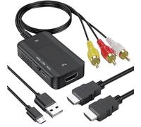 YUGSHNKFC 3. Convertisseur HDTV 3RCA femelle/mâle 1080p composite adaptateur vidéo pour consoles de jeu et convertisseur HDTV de sortie électronique