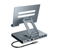 YUGSHNKFC 3. De Station d'accueil USB C Réglable 100 W PD Base Pliable Gigabit Ethernet Port 3 5 Mm Coussin en Silicone Refroidissement Station d'accueil Refroidissement pour Ordinateur