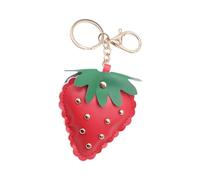 YUGSHNKFC Anneaux De Clés En Cuir PU Élégant Avec Décoration Cloutée Et Pendentif À La Fraise Fashion Metal Accessoires Accessoires De Voitures Élégantes