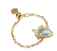 YUGSHNKFC Bague simple réglable en forme de larme - Anneaux ouverts - Texture géométrique - Chaîne en cuivre pour diverses occasions - Déclaration tendance, taille unique, Comme décrit, Comme décrit.