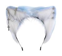 YUGSHNKFC Bandeaux oreilles de chats pour réunions sur le thème des animes, amateurs de cinéma, bandeaux de chats avec boucles d'oreilles en métal pour adolescents et adultes