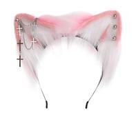 YUGSHNKFC Bandeaux oreilles de chats pour réunions sur le thème des animes, amateurs de cinéma, bandeaux de chats avec boucles d'oreilles en métal pour adolescents et adultes