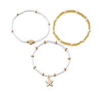 YUGSHNKFC Bijoux de plage à la mode triple usage, perles de coquillage, ensemble élastique, bracelet de cheville, bracelets de cheville, styles d'utilisation coquillage bijoux sensibles pour la peau