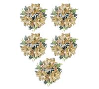 YUGSHNKFC Bougeoir Orné De Pommes Pin Couronne Fleurs pour Couronnes Célébration Noël Collection 5 Pièces Noël