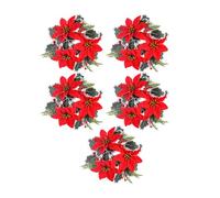 YUGSHNKFC Bougeoir Orné De Pommes Pin Couronne Fleurs pour Couronnes Célébration Noël Collection 5 Pièces Noël