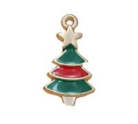 YUGSHNKFC Breloques De Noël en Émail Fabrication De Bijoux Breloque d'arbre pour Bricolage Collier Boucle d'oreille pour Or Et Argent Simple