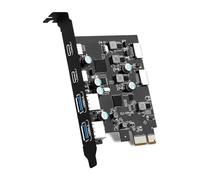 YUGSHNKFC Carte D'extension PCIE USB 6 Ports 2X USB3.0 2X A pour Ordinateur De Bureau Carte Hôte Convertisseurs Internes PCIE en-tête du Panneau