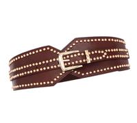 YUGSHNKFC Ceinture Élastique Avec Rivets Métalliques Accessoire En Faux Cuir Extensible Pour Tenues Ceinture Large En Faux Cuir Pour Femmes Avec Clous