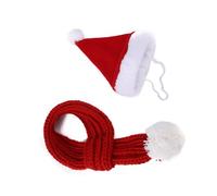 YUGSHNKFC Chapeau De Père Noël avec Écharpe pour Petit Chien Costume Chats Costume d'halloween Animaux Compagnie Maquillage Fête Jolis Équipements Animaux