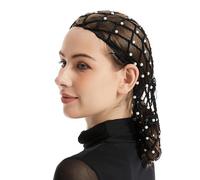 YUGSHNKFC Chapeau Turban Crochet En Soie Artisanal Filet À Cheveux Tricoté Avec Des Motifs De Perles Artificielles Idéal Pour Un Usage Quotidien Et Un Événement Formel Chapeau De Fête De Mariage