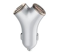 YUGSHNKFC Chargeur de véhicule rapide 48 W 4 emplacements Deux sorties à courant élevé Compatibilité USB C pour plusieurs appareils électroniques Chargeur de voiture en forme de Y Charge rapide