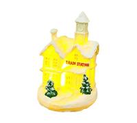 YUGSHNKFC Christmas Village Houses Collectible Buildings with LED Light Xmases Party Decors Gingerbreads House Figurine Decoration