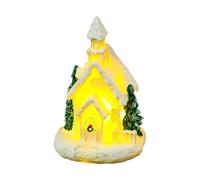 YUGSHNKFC Christmas Village Houses Collectible Buildings with LED Light Xmases Party Decors Gingerbreads House Figurine Decoration