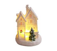 YUGSHNKFC Christmas Village Houses Collectible Buildings with LED Light Xmases Party Decors Gingerbreads House Figurine Decoration