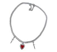 YUGSHNKFC Coeur de charme gothique unique avec collier pendentif épine et épée de chaîne de cou en acier inoxydable pour son collier de coeur d ' épines gothiques