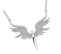 YUGSHNKFC Collier aile avec zircons scintillants, idéal pour un usage quotidien et des cadeaux, bijoux de fête