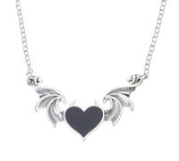 YUGSHNKFC Collier ailes du diable, anniversaires, en forme de cœur