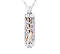 YUGSHNKFC Collier De Conteneur Cendres Classique Breloque d'arbre Sculpté Mémorial pour Animal Compagnie Perdu Stockage Familial Honorant La Mémoire Diffuseur Portable