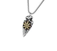 YUGSHNKFC Collier multi-usage avec pendentif en forme de bouclier de runes vikinged en acier inoxydable antique doré pour homme