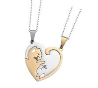 YUGSHNKFC Collier pour couple Amour Moderne Chaton Pendentif Chaton Bijoux Métal Cadeaux Pour Relations Mariage Titane Léger Collier assorti Acier, One Size, Comme décrit ci-dessus, Comme décrit