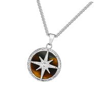 YUGSHNKFC Collier rond en acier inoxydable pour homme, bijou spirituel pour papa, petit ami, cadeau d'anniversaire, de Saint-Valentin, Acier inoxydable