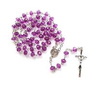 YUGSHNKFC Collier Rosaire Croix Pourpre