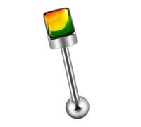 YUGSHNKFC Conceptions d'accessoires de bijoux de perçage de langue rectangulaires uniques et élégantes pour un perçage de langue pratique en acier inoxydable à la mode