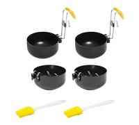 YUGSHNKFC Cuiseur À Œufs Pochés Compact 4 Pièces avec Revêtement Résistant La Crochet De Suspension Pliable Et Poignée De Rangement Portable Résistante La Braconnier Œufs