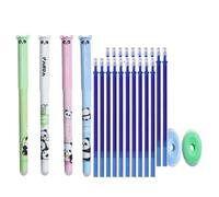 YUGSHNKFC De 4 stylos Gel effaçables à pointe d ' aiguille de 0.5mm, avec recharges et gomme, pour étudiant et adulte, prise de notes dans un journal