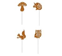 YUGSHNKFC Décoration de jardin en fer avec piquet résistant aux intempéries - Sculpture d'extérieur pour paysage et cour - Statues de paysage résistantes aux intempéries