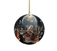 YUGSHNKFC Décoration de Noël simple à suspendre en polyacrylate pour bureau, maison, vacances, lieux de fête, décoration de Noël en acrylique