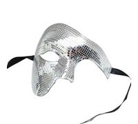 YUGSHNKFC Disco Miroirs Demi-masque facial Masquerades Ball Cover Halloween Party Adulte Musique Tenues Accessoires Masque réutilisable