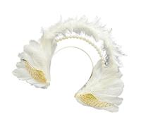 YUGSHNKFC Élégant bandeau à plumes pour femme et fille Style gothique