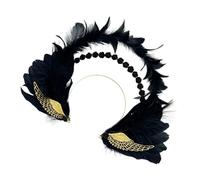 YUGSHNKFC Élégant bandeau à plumes pour femme et fille Style gothique