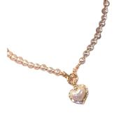 YUGSHNKFC Élégant collier avec pendentif à pompons avec perles d'imitation - Accessoire de mode pour femme tendance - Style vintage, Métal