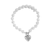 YUGSHNKFC Ensemble collier/bracelet et bracelet en forme de cœur avec perles et perles pour ajouter une touche d'élégance à toutes les tenues, Bracelet, Perle d'imitation + CCB