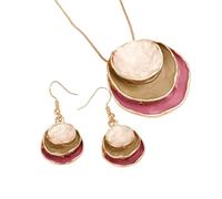 YUGSHNKFC Ensemble collier et boucles d'oreilles en alliage avec pendentif en forme de fleur tendance pour femme, convient pour diverses occasions, Métal
