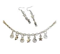 YUGSHNKFC Ensemble collier et boucles d'oreilles multifonction en forme d'étoile en alliage robuste et acrylique - Accessoire de bijoux pour femmes élégantes
