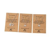 YUGSHNKFC Ensemble de 3 colliers porte-bonheur pour mère et fille - Pour les fêtes - Parentalité - Photographie vidéo - Symbole d'amour unique